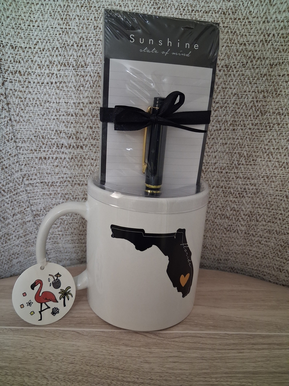 Sunshine Notepad & Pen Set with White Florida Heart Mug